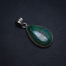Natural Chrysocolla Handmade Indian 925 Sterling Silver Pendant 1 1/2" T0737