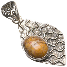 Natural Brecciated Mookaite Handmade Indian 925 Sterling Silver Pendant 1 3/4" T2202