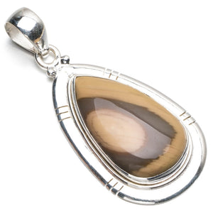 Natural Imperial Jasper Punk Style 925 Sterling Silver Pendant 2" R0235