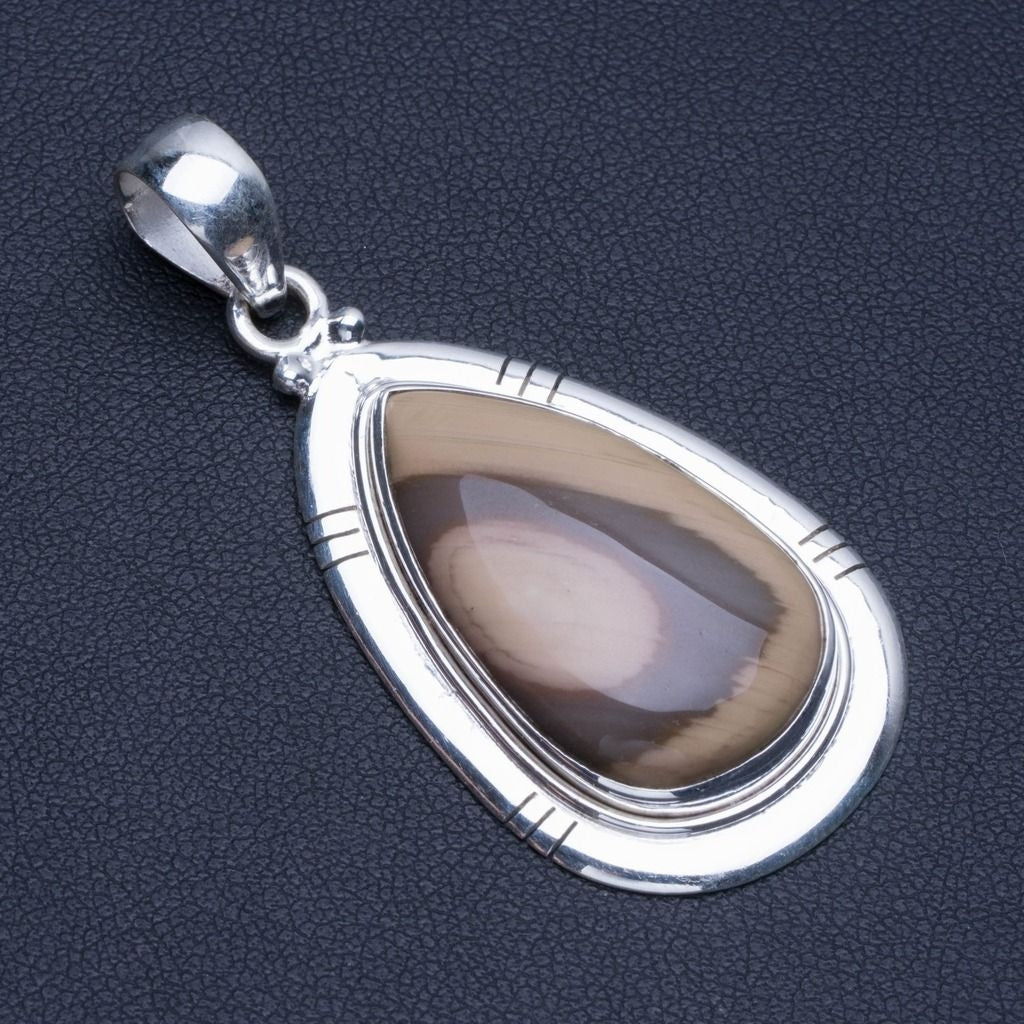 Natural Imperial Jasper Punk Style 925 Sterling Silver Pendant 2