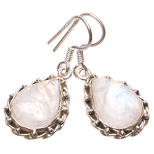 Natural Rainbow Moonstone Punk Style 925 Sterling Silver Earrings 1 1/4" S1316