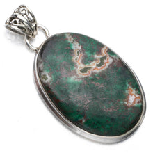 Natural Chrysocolla Punk Style 925 Sterling Silver Pendant 2" P0826