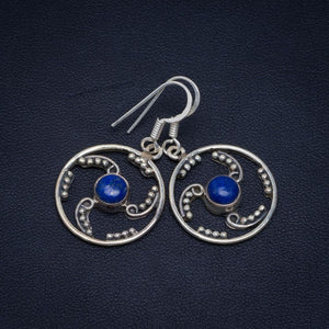 Natural Lapis Lazuli 925 Sterling Silver Earrings 1.44" AM582