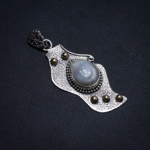 Natural Two Tones River Pearl Handmade Unique 925 Sterling Silver Pendant 2" T0568