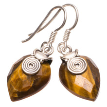 Natural Tiger Eye Handmade Unique 925 Sterling Silver Earrings 1 1/4" S1668