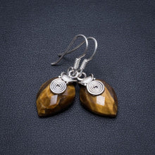 Natural Tiger Eye Handmade Unique 925 Sterling Silver Earrings 1 1/4" S1668