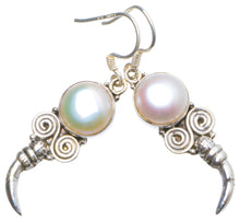Natural River Pearl Handmade Unique 925 Sterling Silver Earrings 1.75" X4995