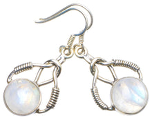 Natural Rainbow Moonstone Handmade Unique 925 Sterling Silver Earrings 1.5" X4923