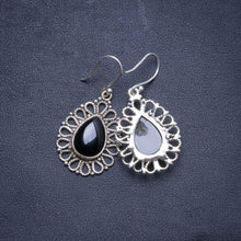 Natural Black Onyx Handmade Unique 925 Sterling Silver Earrings 1.75" X4546
