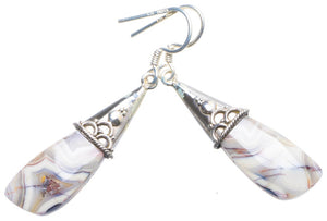 Natural Crazy Lace Agate Handmade Unique 925 Sterling Silver Earrings 2" X4707