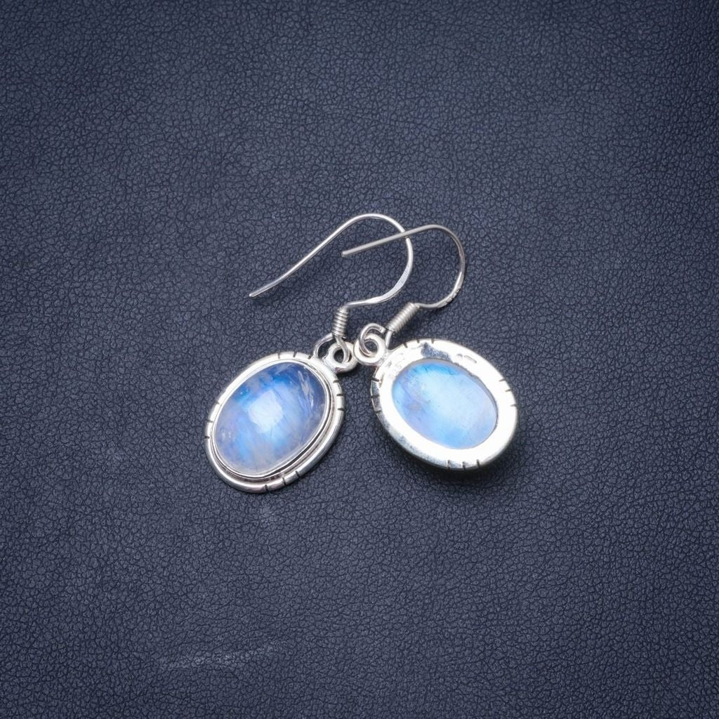 Natural Moonstone Handmade Unique 925 Sterling Silver Earrings 1.25