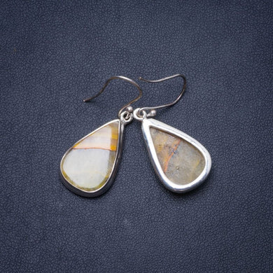 Natural Botswana Agate Handmade Unique 925 Sterling Silver Earrings 1.5