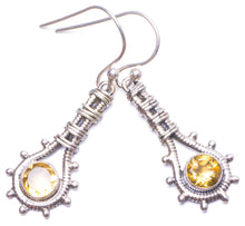 Natural Citrine Handmade Unique 925 Sterling Silver Earrings 1.5" Y0982