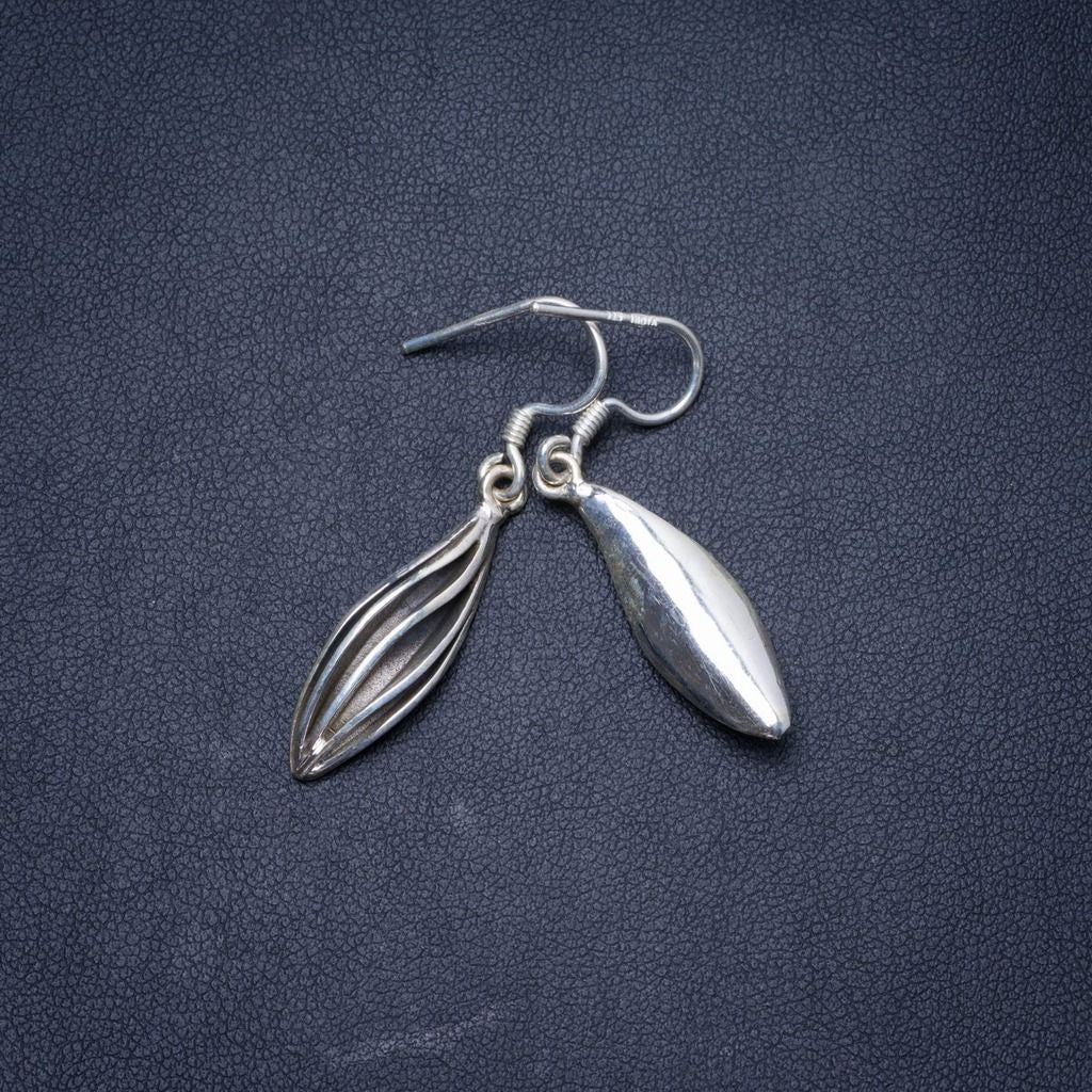 Natural Handcrafted Bali Design Handmade Unique 925 Sterling Silver Earrings 1.5