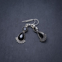 Natural Black Onyx Handmade Unique 925 Sterling Silver Earrings 1.5" Y1704