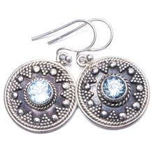 Natural Blue Topaz Handmade Unique 925 Sterling Silver Earrings 1.25" Y1600