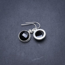 Natürlicher schwarzer Onyx, handgefertigte einzigartige Ohrringe aus 925er Sterlingsilber, 2,5 cm, Y2100