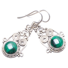 Natural Malachite Handmade Unique 925 Sterling Silver Earrings 1 1/4" Y2253