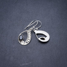 Natürlicher schwarzer Onyx, handgefertigte einzigartige Ohrringe aus 925er Sterlingsilber, 3,2 cm, Y2773