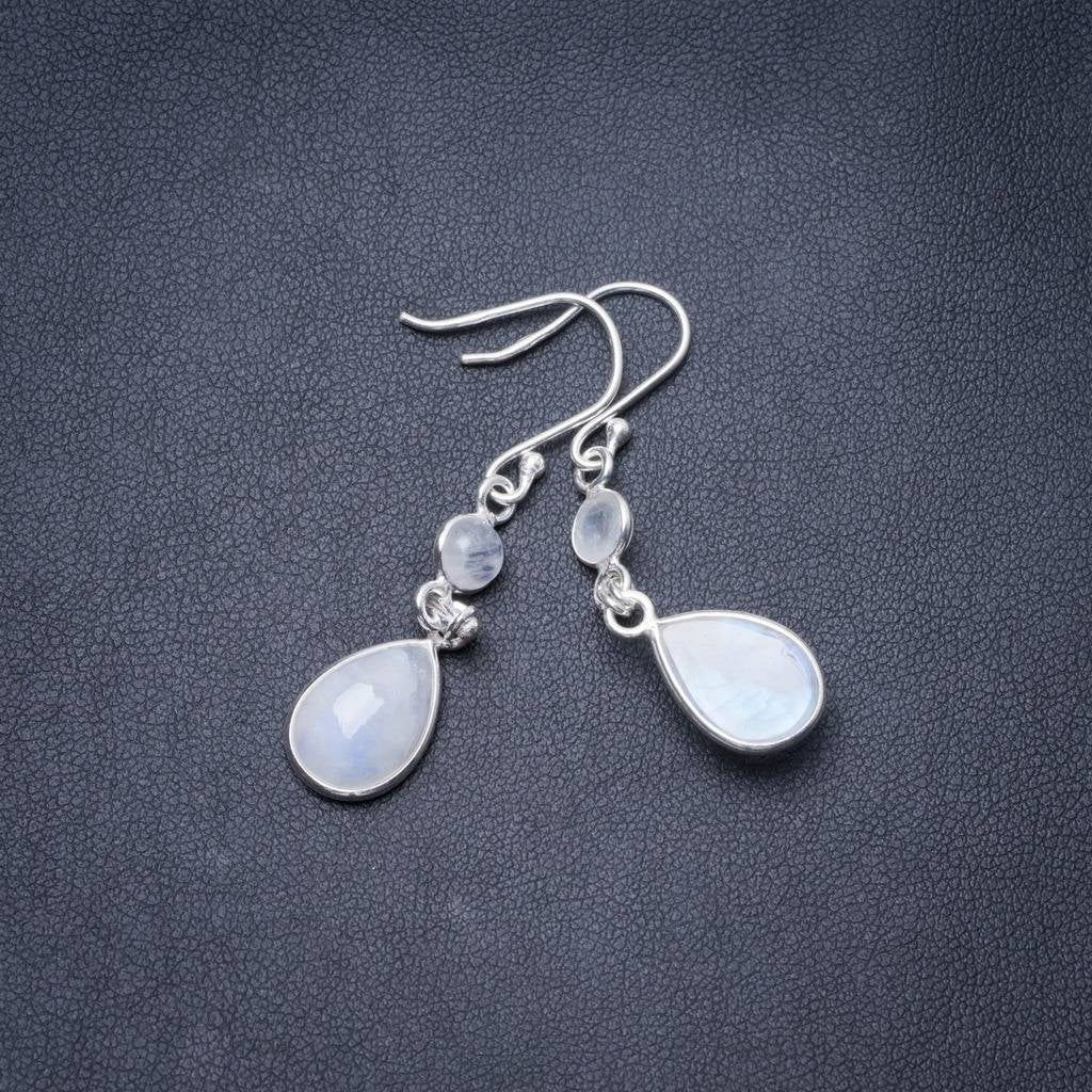 Natural Moonstone Handmade Unique 925 Sterling Silver Earrings 2