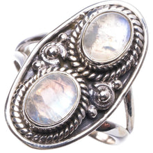 Natural Rainbow Moonsone Handmade Unique 925 Sterling Silver Ring 7.75 Y3933