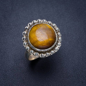 Natural Tiger Eye Handmade Unique 925 Sterling Silver Ring 7.25 Y4360