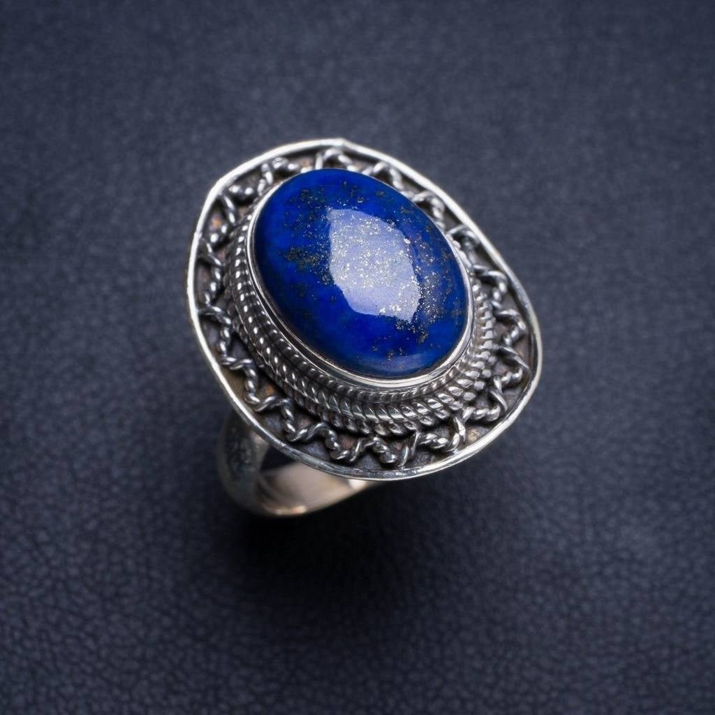Natural Lapis Lazuli Handmade Unique 925 Sterling Silver Ring 6.5 Y4733