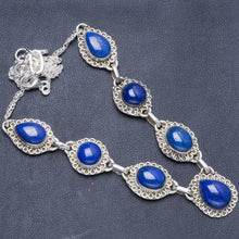 Natürliche Lapislazuli handgemachte einzigartige 925 Sterling Silber Halskette 18,5+2" Y5435