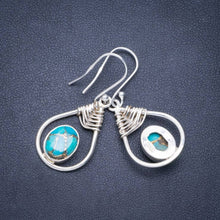 Natural Copper Turquoise Handmade Unique 925 Sterling Silver Earrings 1.5" A0731