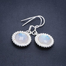 Natural Rainbow Moonstone Handmade Unique 925 Sterling Silver Earrings 1.25" A2248