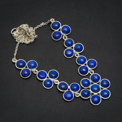 Natural Lapis Lazuli Handmade Unique 925 Sterling Silver Necklace 18.75+1.25