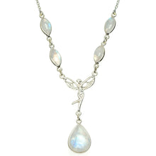 Natural Rainbow Moonstone Handmade Unique 925 Sterling Silver Necklace 16.5+1.25" A3182