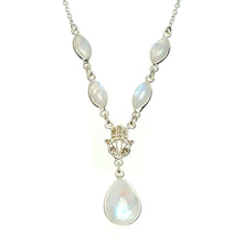 Natural Rainbow Moonstone Handmade Unique 925 Sterling Silver Necklace 16+1.25" A3190