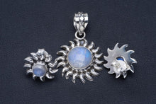 Natural Moonstone Handmade Unique 925 Sterling Silver Jewelry Set Pendant 1.25" Studs 0.5" A3790