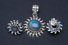 Natural Labradorite Handmade Unique 925 Sterling Silver Jewelry Set Pendant 1.5" Studs 0.5" A3784
