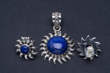 Natural Lapis Lazuli Handmade Unique 925 Sterling Silver Jewelry Set Pendant 1.5" Studs 0.5" A3774