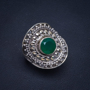 Natural Chrysoprase Handmade Unique 925 Sterling Silver Ring 7 B1048