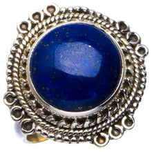 Natürlicher Lapislazuli, handgefertigter einzigartiger Ring aus 925er Sterlingsilber, 7,75 B1664
