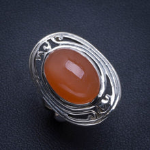 Natürlicher Karneol, handgefertigter einzigartiger Ring aus 925er Sterlingsilber, 6,25 B1789
