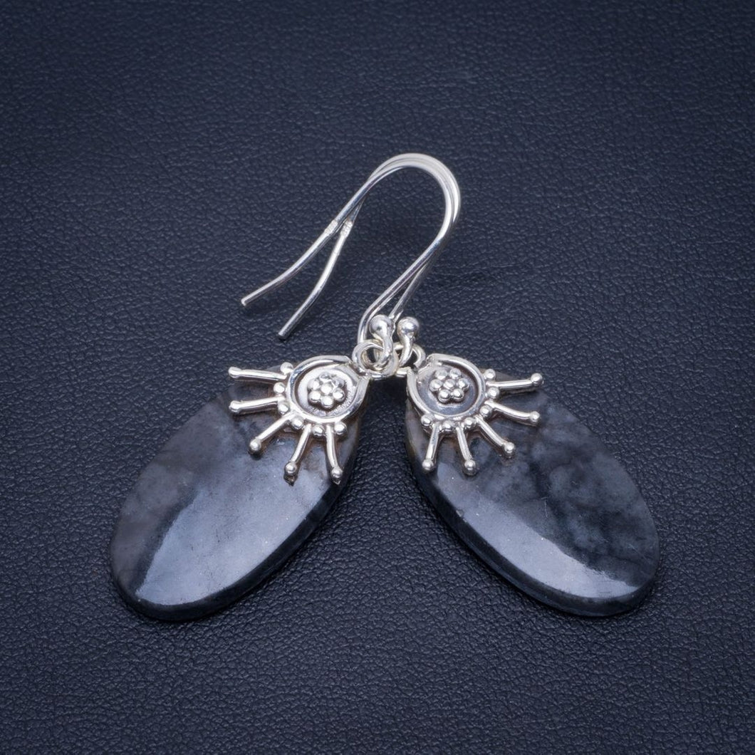 Natural Picasso Jasper Handmade Unique 925 Sterling Silver Earrings 1.75