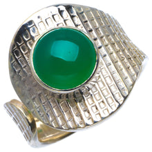 Natürlicher Chrysopras handgefertigter einzigartiger Ring aus 925er Sterlingsilber 7,75 B1814