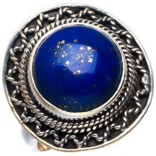 Natürlicher Lapislazuli, handgefertigter einzigartiger Ring aus 925er Sterlingsilber, 7,5 B1819
