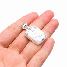 Natural Dendritic Opal Handmade 925 Sterling Silver Pendant 1.5" D2990