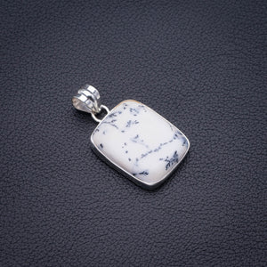 Natural Dendritic Opal Handmade 925 Sterling Silver Pendant 1.5" D2990