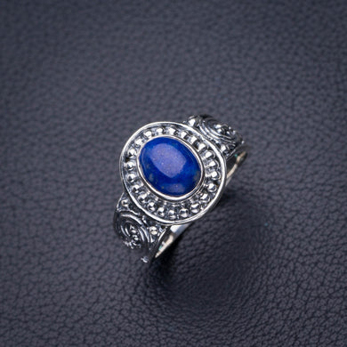 StarGems Natural Lapis Lazuli Handmade 925 Sterling Silver Ring 8 D4818