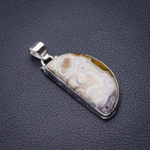 StarGems Natural Crazy Lace Agate Handmade 925 Sterling Silver Pendant 2" D5941
