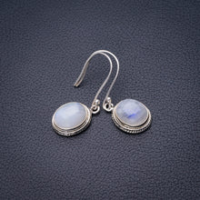 StarGems Natural Rainbow Moonstone Handmade 925 Sterling Silver Earrings 1.5" D6522