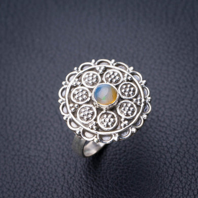 StarGems Natural Opal Handmade 925 Sterling Silver Ring 8 D8971