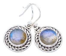 StarGems  Natural Labradorite Handmade 925 Sterling Silver Earrings 1.25" F5797