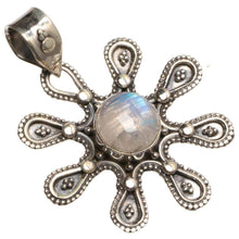 StarGems® Natural Rainbow Moonstone Handmade Unique 925 Sterling Silver Pendant 1 1/4" T0778